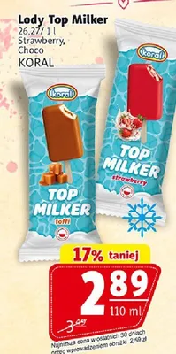 Lody Top Milker Strawberry promocja w Prim Market