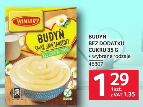 Budyń bez dodatku cukru Winiary promocja w Selgros
