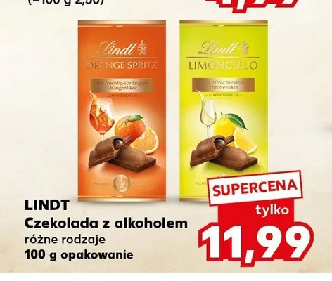 Czekolada z alkoholem Lindt Orange Spritz promocja w Kaufland