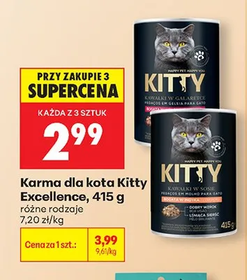 Karma dla kota Kitty Excellence kawałki w sosie promocja w Biedronka