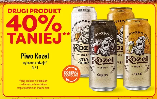 Piwo Kozel Ležák promocja w POLOmarket