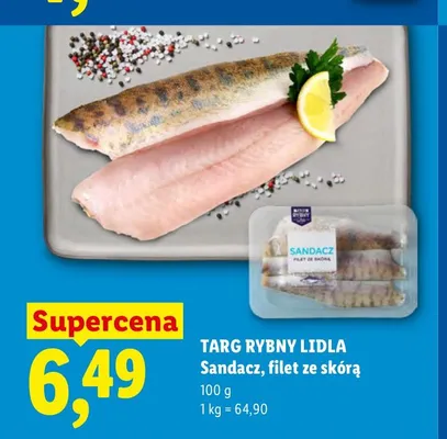 Sandacz filet ze skórą Targ Rybny Lidla promocja w Lidl