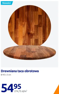 Drewniana taca obrotowa promocja w Action