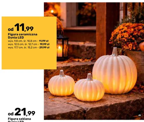 Figura ceramiczna Dynia LED śr. 12,7 cm promocja w Bricomarche