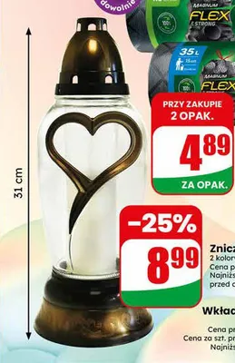 Znicz szklany D-5 promocja w Dino