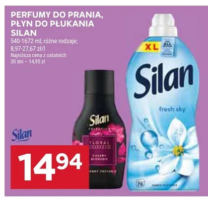Perfumy do prania, płyn do płukania Silan promocja w Stokrotka