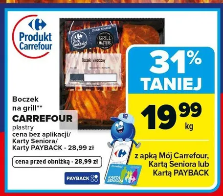 Boczek na grill plastry Carrefour promocja w Carrefour Market