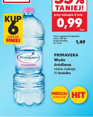 Woda źródlana niegazowana promocja w Kaufland