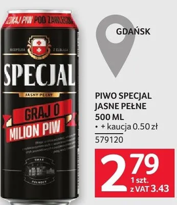 Piwo Specjal Jasne Pełne 500 ml promocja w Selgros