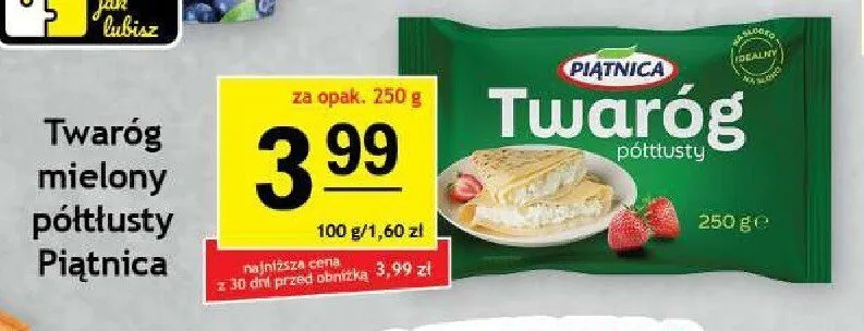 Twaróg mielony półtłusty Piątnica promocja w Gram Market