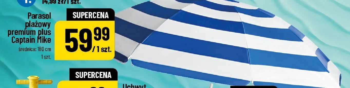 Parasol plażowy premium plus Captain Mike promocja w POLOmarket