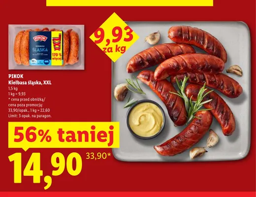 Kiełbasa śląska Pikok XXL promocja w Lidl