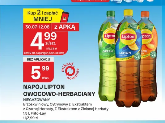Napój Lipton Ice Tea zielona herbata promocja w Chorten