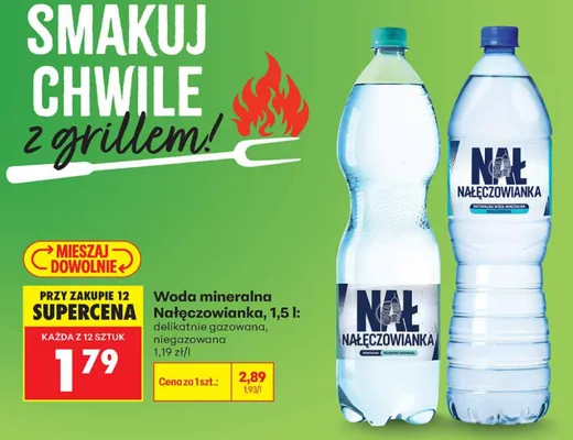 Woda mineralna gazowana Nałęczowianka delikatnie promocja w Biedronka