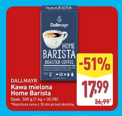 Kawa mielona Dallmayr Home Barista Roasted Coffee promocja w Aldi