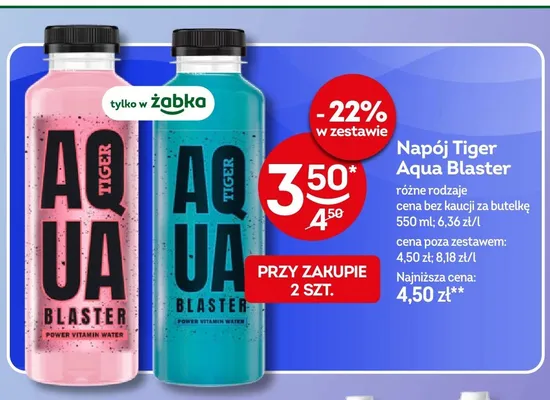 Napój Tiger Aqua Blaster różne rodzaje promocja w Żabka