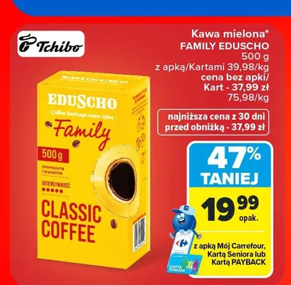 Kawa mielona Family Eduscho promocja w Carrefour