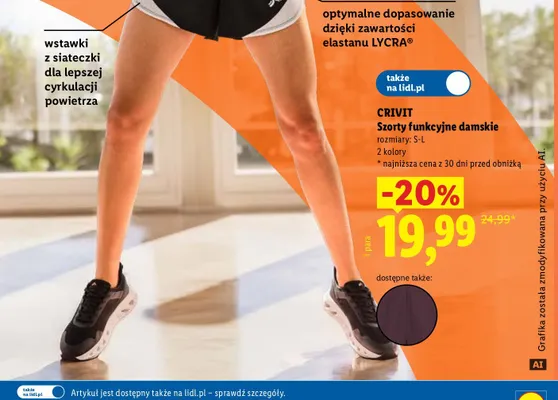 Szorty funkcyjne damskie CRIVIT promocja w Lidl