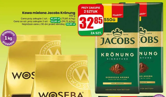 Kawa mielona Jacobs Krönung promocja w Dino