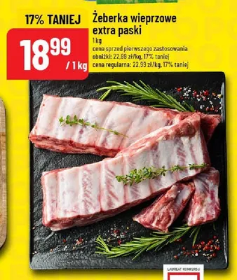 Żeberka wieprzowe extra paski promocja w POLOmarket
