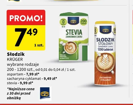 Słodzik Krüger aspartam promocja w Intermarche