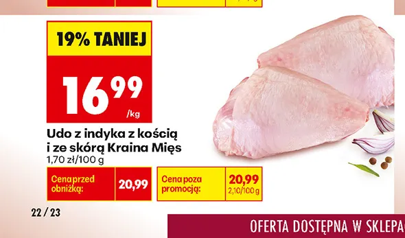 Udo z indyka z kością i ze skórą Kraina Mięs promocja w Biedronka