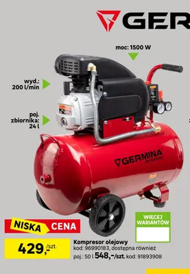 Kompresor olejowy Germina 24 l promocja w Leroy Merlin