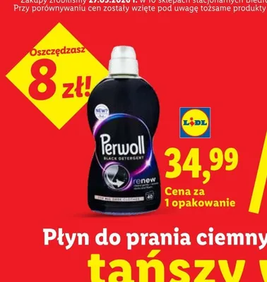 Płyn do prania ciemnych tkanin Perwoll promocja w Lidl