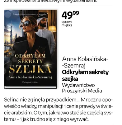 Książka Odkryłam sekrety szejka Anna Kolasińska-Szemraj promocja w Empik