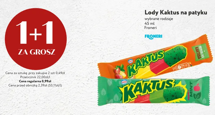 Lody Kaktus na patyku apple mint promocja w Market Point