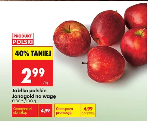 Jabłko polskie Jonagold na wagę promocja w Biedronka