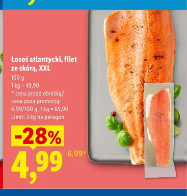 Łosoś atlantycki filet ze skórą XXL promocja w Lidl