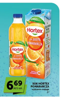Sok 100% pomarańcza Hortex promocja w ABC