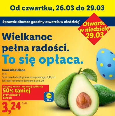 Awokado zielone, szt. promocja w Lidl