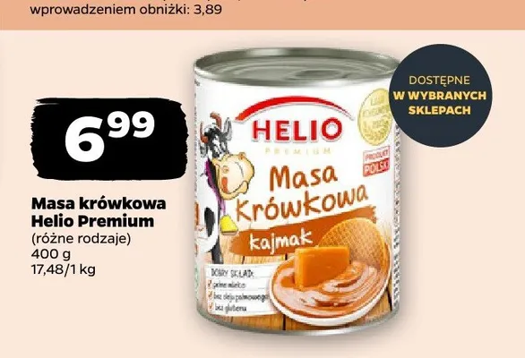 Masa krówkowa Helio Premium kajmak promocja w Netto