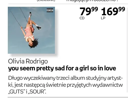 Płyta winylowa LP Olivia Rodrigo you seem pretty sad for a girl so in love promocja w Empik