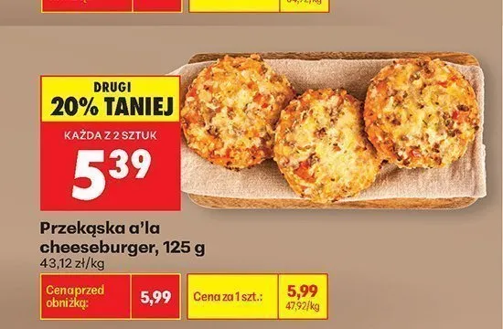 Przekąska a'la cheeseburger promocja w Biedronka