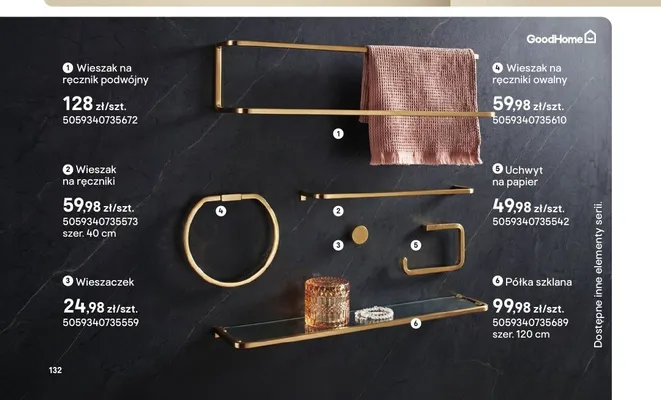 Wieszak na ręczniki GoodHome 40 cm promocja w Castorama