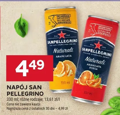 Napój San Pellegrino Naturali Aranciata promocja w Stokrotka