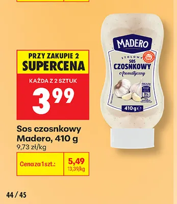 Sos czosnkowy Madero promocja w Biedronka