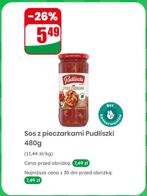 Sos z pieczarkami Pudliszki promocja w Dino