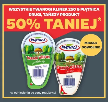 Twarogi klinek 250 g Piątnica promocja w Netto