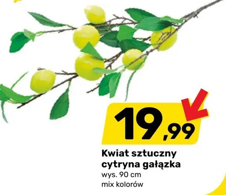 Kwiat sztuczny cytryna gałązka mix kolorów promocja w Bricomarche
