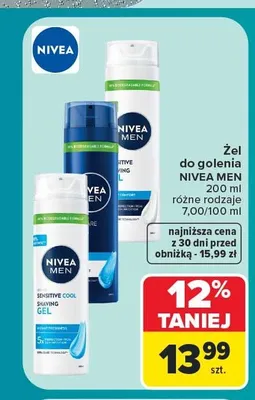 Żel do golenia Nivea Men Sensitive Cool promocja w Carrefour Market