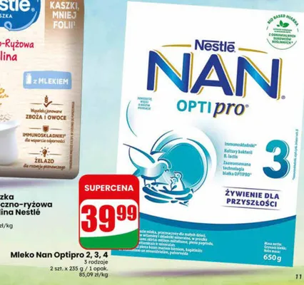 Kaszka mleczno-ryżowa malina Nestlé promocja w Dino