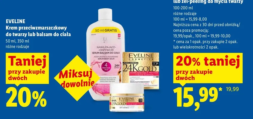 Krem przeciwzmarszczkowy do twarzy lub balsam do ciała różne rodzaje promocja w Lidl