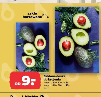 Szklana deska do krojenia 30x20 cm promocja w Netto