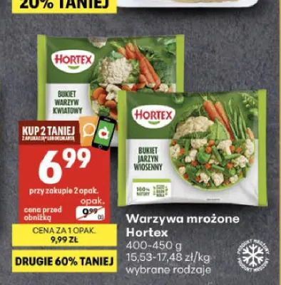 Warzywa mrożone bukiet jarzyn wiosenny Hortex promocja w Delikatesy Centrum