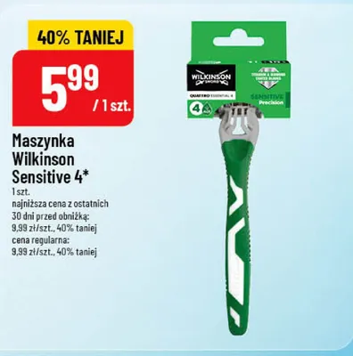 Maszynka do golenia Wilkinson Sword Quattro Essential 4 Sensitive promocja w POLOmarket