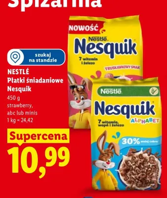 Płatki śniadaniowe Nestlé Nesquik Strawberry promocja w Lidl